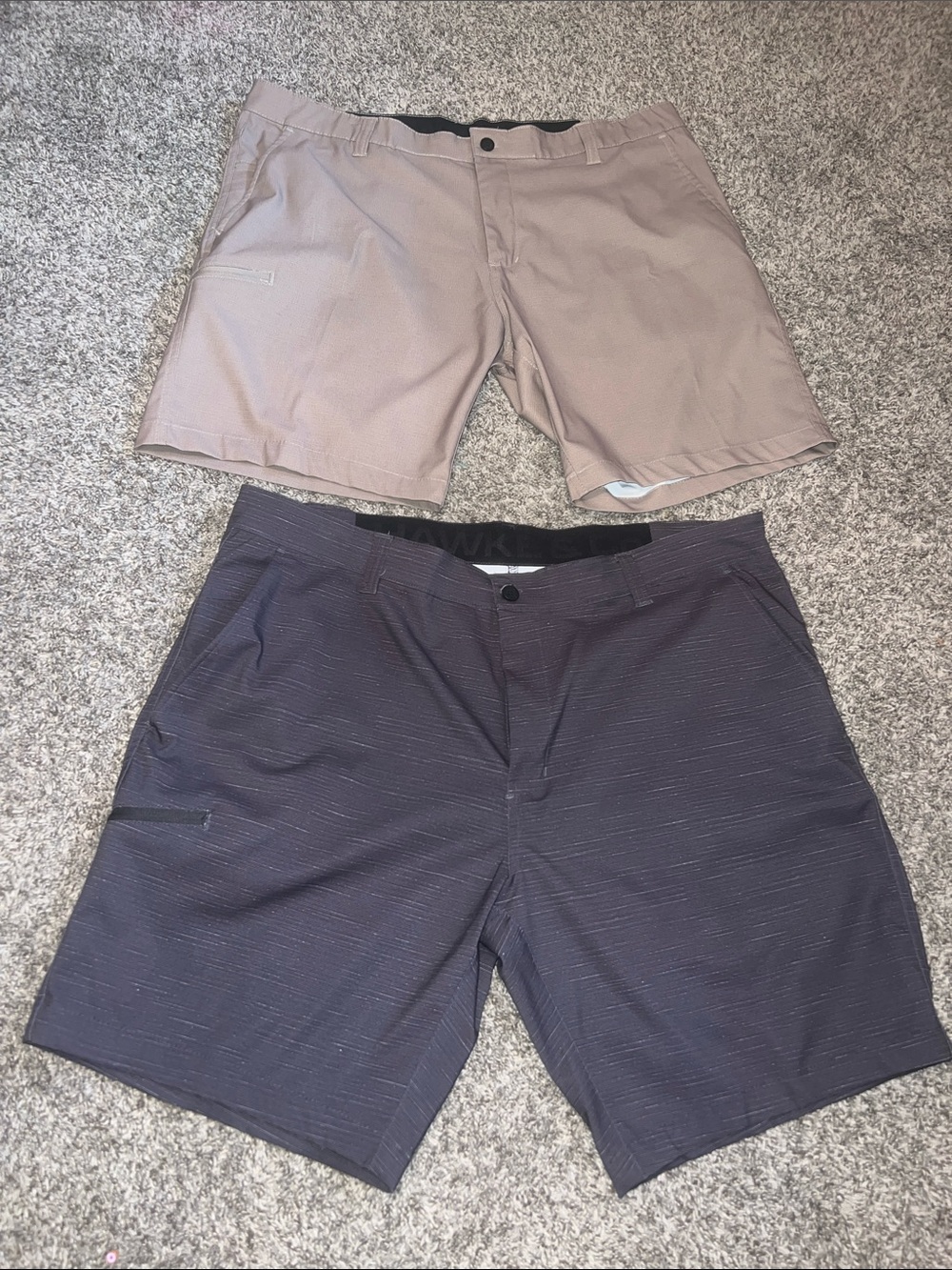 Hawke & Co Men’s Hybrid Shorts - Taupe and Charcoal